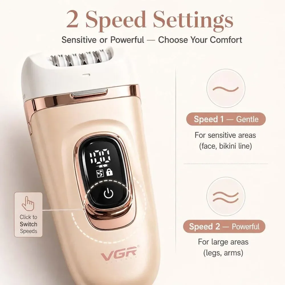 3-in-1 Women's Epilator Shaver & Callus Remover V-762 Pink